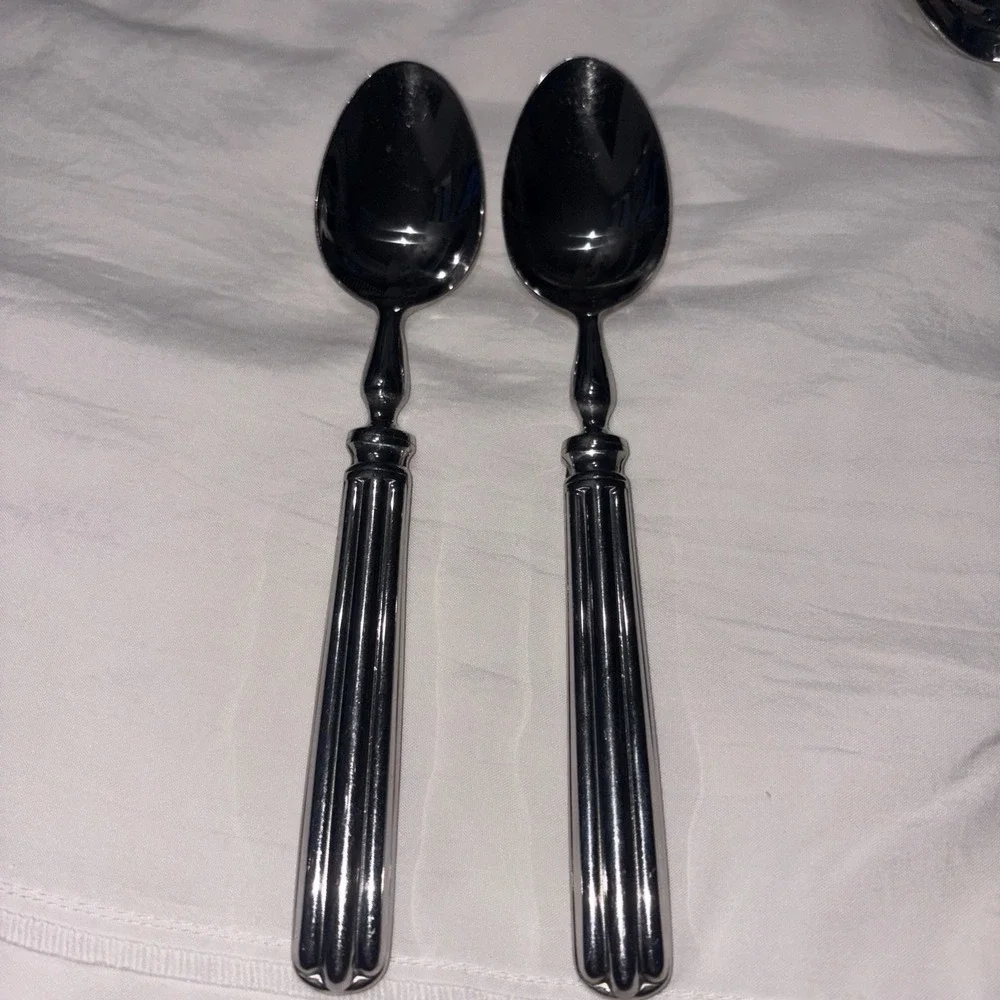 Pottery Barn TOULOUSE  Spoons (Set of 2) 18/10 Stainless Portugal 7 5/8
